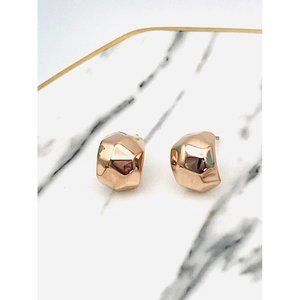 Chunky rose gold huggie hoops